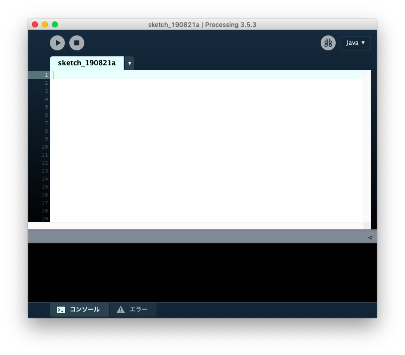 Processing初期画面